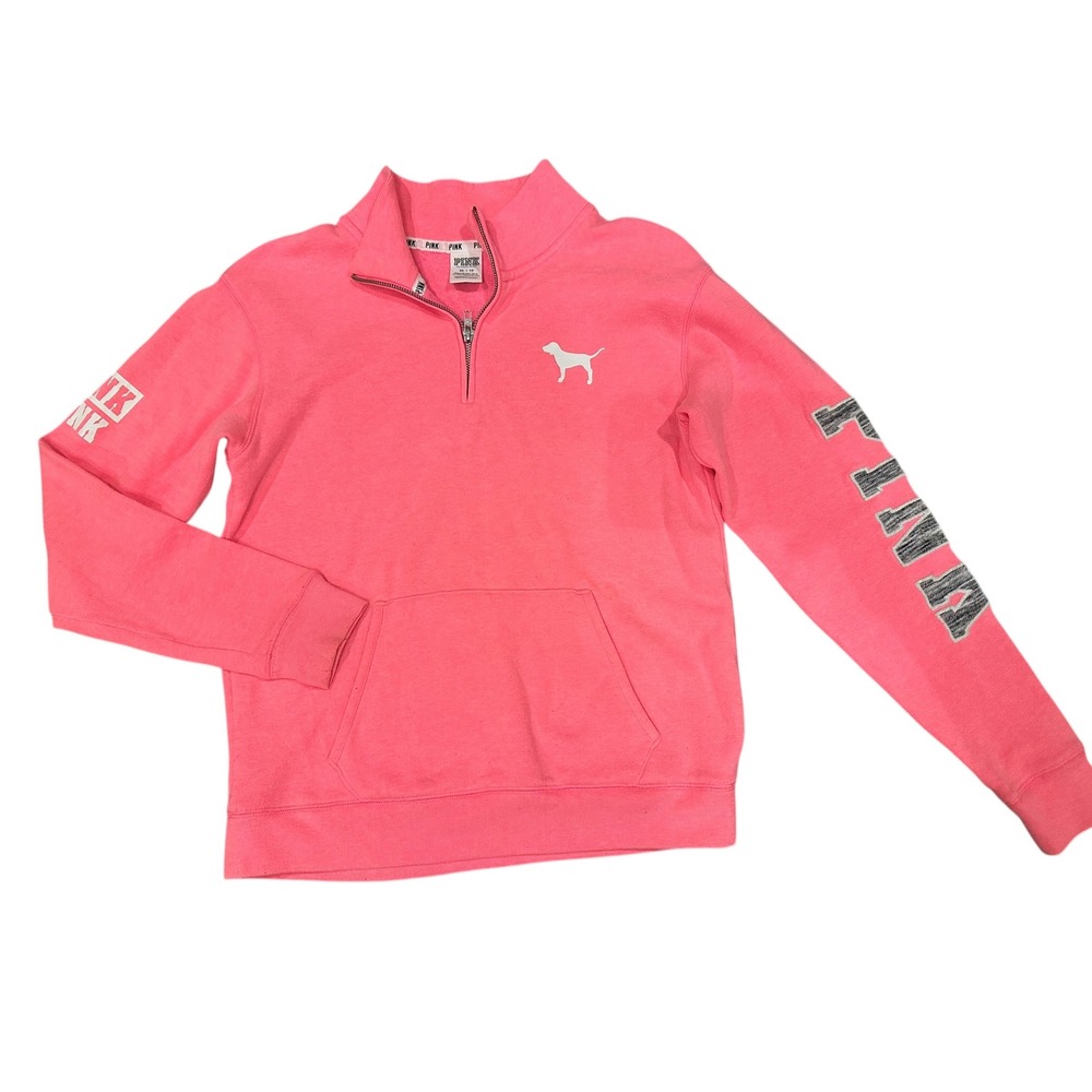 Victoria Secret Hot Pink Zip Sweater XS